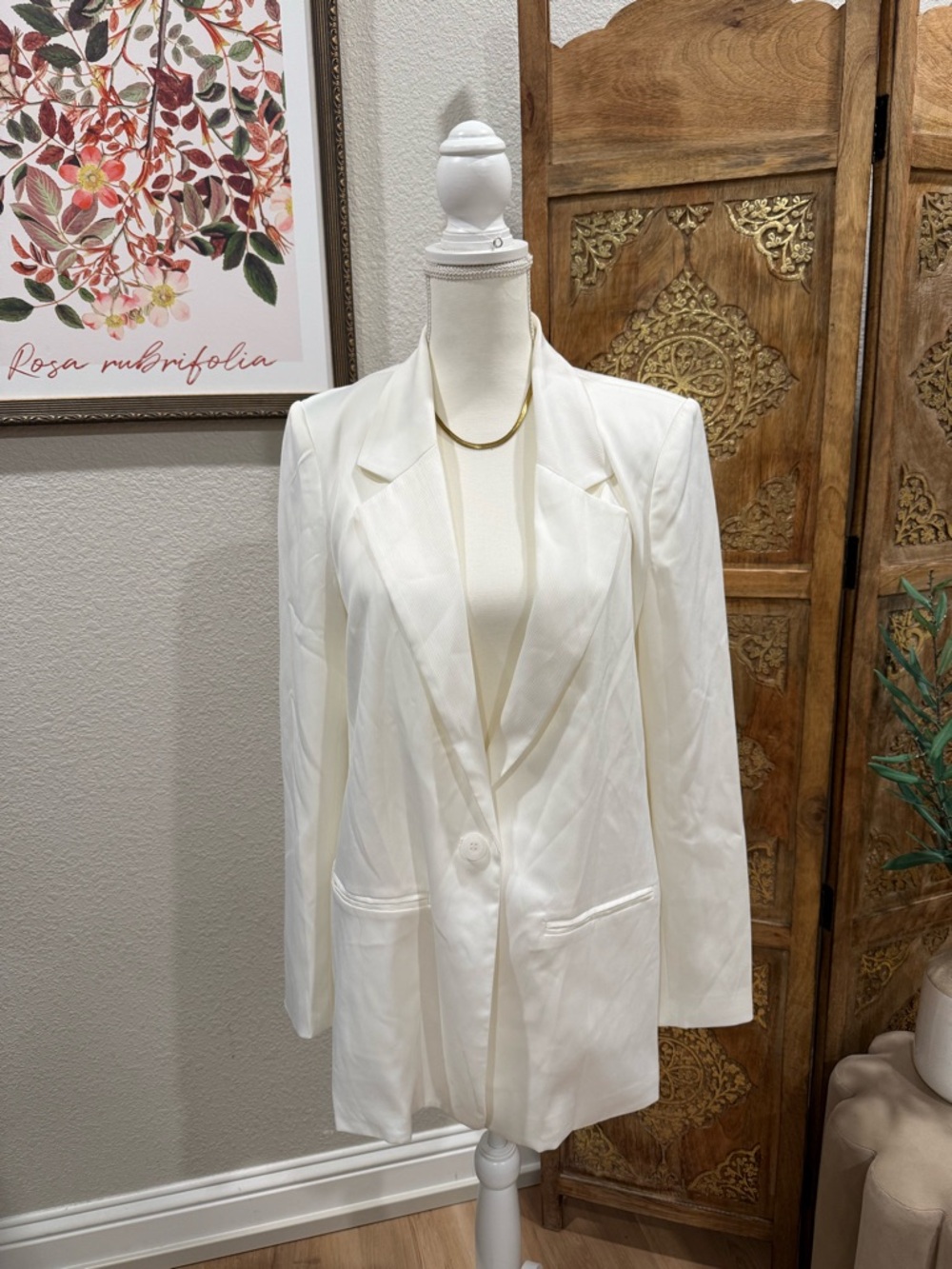 WAYF Women's White Tailored Blazer 0011